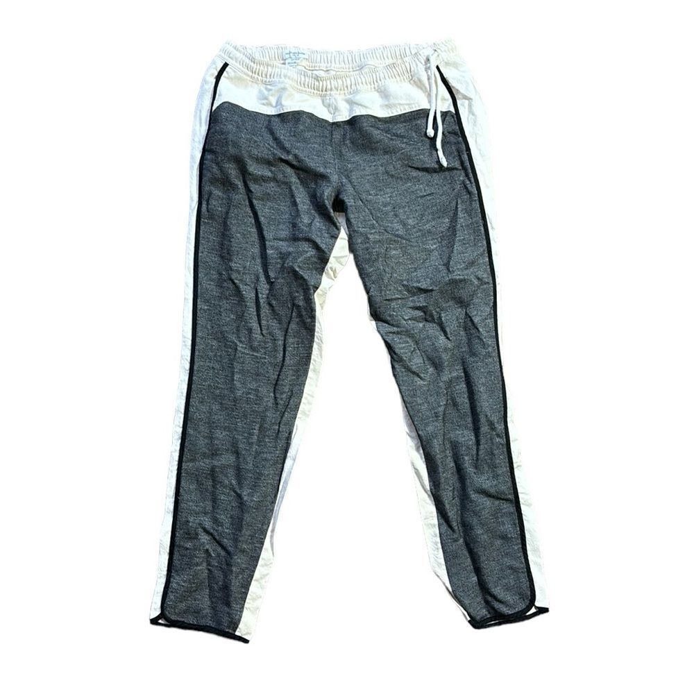 Dries van noten‎ cotton/linen cream and black knit panel slim pants size 42